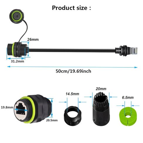 PENGLIN Starlink Mini/Gen3 Ethernet Adapter,Starlink Mini Cable Extender Adapter to Waterproof RJ45 Coupler Compatible with Starlink Dish & Router (Cable Length 50CM/19.69inch) 1 Pack in Saudi Arabia