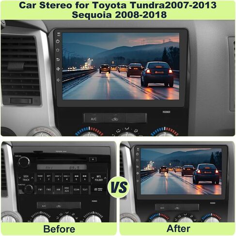 ترقية ستيريو راديو السيارة لسيارة Toyota Tundra 2007-2013، Sequoia 2008-2018 Android 13 2GB+64GB استبدال شاشة لمس 10 بوصة مع CarPlay Android Auto MirrorLink/GPS/FMAM/BackCamera/29 واجهة مستخدم in Kuwait