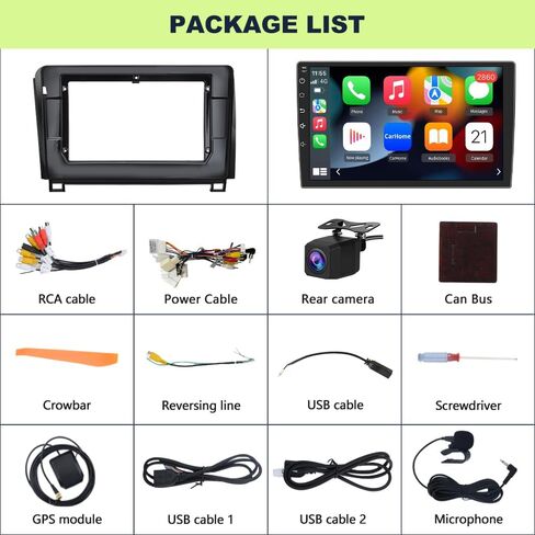 ترقية ستيريو راديو السيارة لسيارة Toyota Tundra 2007-2013، Sequoia 2008-2018 Android 13 2GB+64GB استبدال شاشة لمس 10 بوصة مع CarPlay Android Auto MirrorLink/GPS/FMAM/BackCamera/29 واجهة مستخدم in Kuwait
