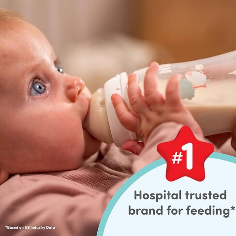 NUK First Choice Smooth Flow Anti-Colic Bottle 2.0, 10 oz. Baby Bottle with SafeTemp Temperature Indicator, Newborn Essentials, 4-Pack in Saudi Arabia