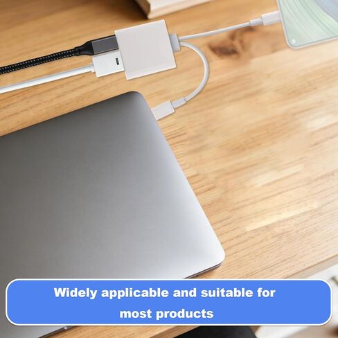 محول USB-C ومحول تحويل 2 في 1 لهاتف iPhone 17/16/15 iPad MacBook، إلى التلفزيون 4K@60 هرتز محول AV رقمي متعدد المنافذ مع قابس شحن سريع 100 وات PD وتشغيل (أبيض) in Saudi Arabia