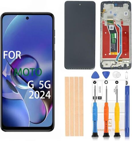 محول رقمي LCD مقاس 6.6 بوصة من OEM لجهاز Motorola G 5G 2024 استبدال شاشة XT2417 XT2417-1 XT2417D شاشة تعمل باللمس، مجموعة محول رقمي عالية الدقة مع ملحقات كاملة (Mt-G 5G 2024 مع إطار أسود) in Kuwait