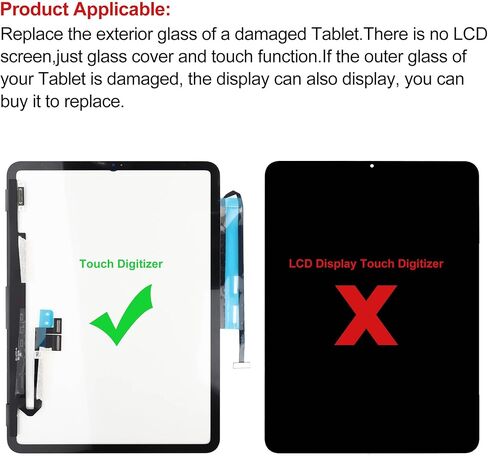 بديل محول رقمي جديد لشاشة اللمس لجهاز iPad Pro 11 1st/ 2nd A1934 A1979 A1980 A2013 A2068 A2228 A2230 مع مجموعة أدوات إصلاح لاصقة OCA - بدون شاشة LCD in Kuwait