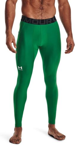 Under Armour Men's HeatGear Armour Leggings, (301) Forest Green/White/White, Medium Tall in Saudi Arabia