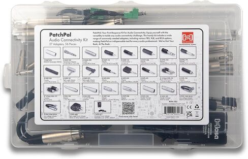 مجموعة أدوات التوصيل النهائية PatchPal من Hosa MAK-582 لاستكشاف أخطاء الصوت وإصلاحها وتكامل الإشارة، معدات أساسية للصوت الحي والاستوديو والبث ومحترفي AV، 52 قطعة in Kuwait