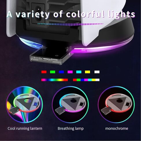 قاعدة RGB LED الرقمية، حامل وحدة تحكم الألعاب بـ 4 أوضاع ألوان، قاعدة LED ملونة RGB قاعدة LED رقمية RGB لوحدة التحكم PS5 in Saudi Arabia
