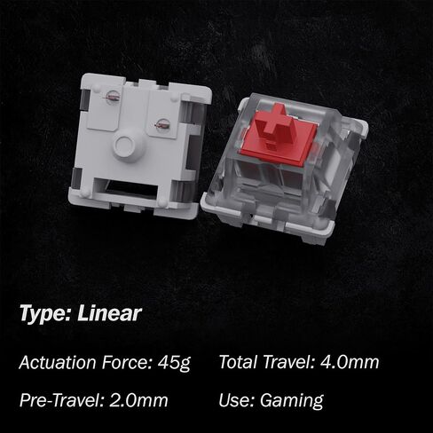 Gateron KS-9 RGB Mechanical MX Type Key Switch - Clear top (65 Pcs, Red) in Saudi Arabia