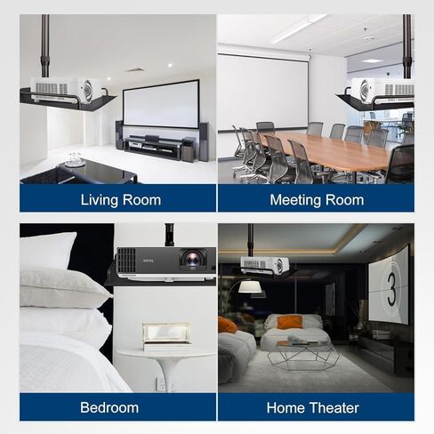 2-Be-Best Projector Ceiling Mount with Tray, 11.6-17.3IN / 29.5-44CM Height Adjustable Ceiling Shelf Mount 360° Rotation Projector Mounts for Projectors Camera (Black) in Kuwait