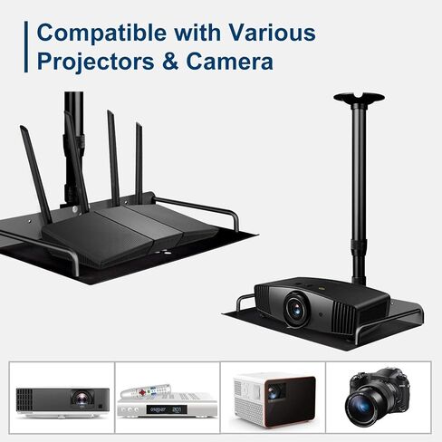 2-Be-Best Projector Ceiling Mount with Tray, 11.6-17.3IN / 29.5-44CM Height Adjustable Ceiling Shelf Mount 360° Rotation Projector Mounts for Projectors Camera (Black) in Kuwait