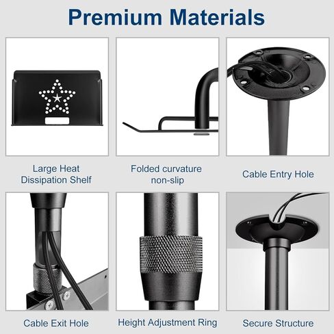 2-Be-Best Projector Ceiling Mount with Tray, 11.6-17.3IN / 29.5-44CM Height Adjustable Ceiling Shelf Mount 360° Rotation Projector Mounts for Projectors Camera (Black) in Kuwait