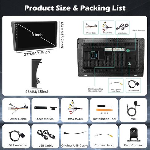 [DSP 4+64G] لسيارة Nissan Frontier Pathfinder 2005-2008 Android 15 Car Stereo، Hikity 9 بوصة تعمل باللمس راديو لاسلكي Carplay Android Auto Bluetooth Mirror Link GPS 5G WiFi SWC FM/RDS/32EQ كاميرا احتياطية in Kuwait