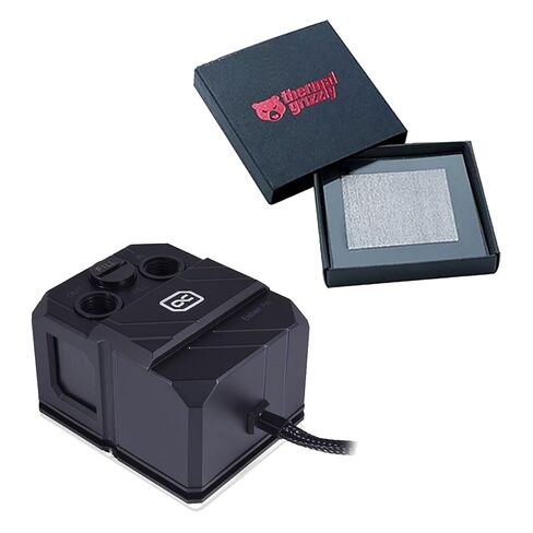 Alphacool Eisbaer Pro ES (Solo) كتلة مياه كاملة لوحدة المعالجة المركزية ومضخة مع ورقة Grizzly KryoSheet الحرارية (33x33 مم) لحزمة وحدة المعالجة المركزية AMD AM5 in Kuwait