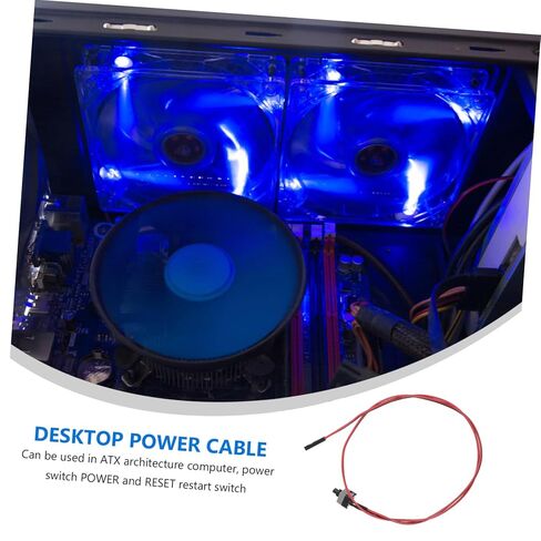 10 قطع من كابل الطاقة مع زر الضغط لإعادة التشغيل لتركيب كمبيوتر ATX، تصميم متين لاستبدال الأزرار القديمة المكسورة in Saudi Arabia