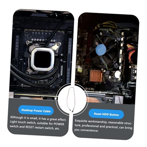 10 قطع من كابل الطاقة مع زر الضغط لإعادة التشغيل لتركيب كمبيوتر ATX، تصميم متين لاستبدال الأزرار القديمة المكسورة in Saudi Arabia