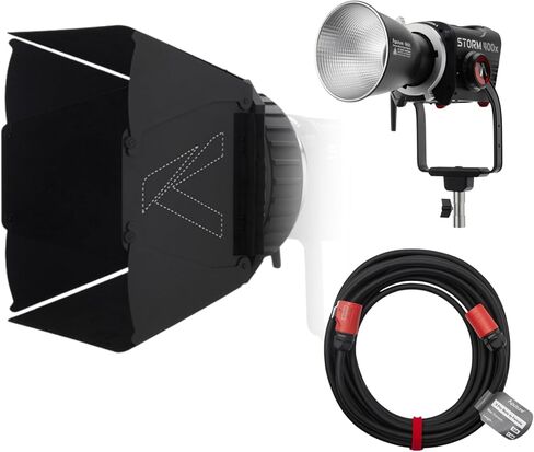 Aputure Storm 400x (A-Mount) (US) with CF7 Fresnel and Barn Doors Kit and Storm 400x Head Cable (7.5m) Bundle (3 Items) in Saudi Arabia