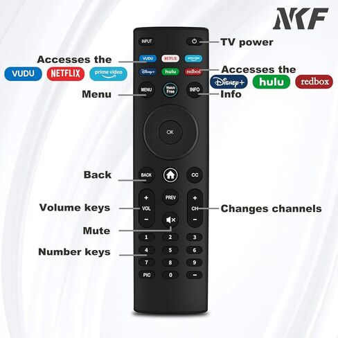 XRT140 Universal Remote for VIZIO TV: Remote Replacement XRT136 XRT260 XRT270 for VIZIO TV D/E/M/P/PX/V/OLED Series, with Vudu/Netflix/Prime/Disney/Hulu/Redbox Keys in Saudi Arabia
