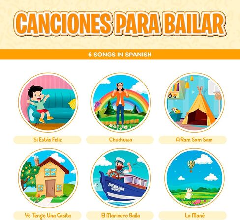 Aprende Peque Dance & Play كتاب صوتي موسيقي للأطفال الصغار 1-4 | Canta con Isa: Canciones para Bailar | الموسيقى الاسبانية التفاعلية للأطفال | 6 أغاني in Saudi Arabia