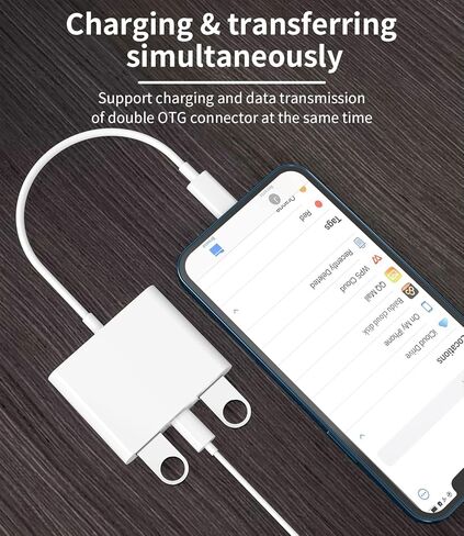 Lightning ذكر إلى USB أنثى لمحول iPhone OTG (3 في 1) كابل دونجل لقارئ بطاقات الكاميرا والشاحن لأجهزة Apple لجهاز iPad Air 14 13 12 11 Pro Max 8 7 محول لوحة مفاتيح وماوس وفلاش وسلك ذاكرة in Kuwait