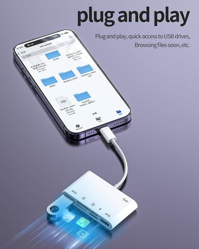 قارئ بطاقة SD لجهاز iPhone Lightning إلى USB 3.0 ومحول الكاميرا الرقمية لـ Apple 14 13 Pro Max (6in1) فتحة محول التصوير الفوتوغرافي Micro SD للتصوير الفوتوغرافي ومنفذ كابل الهاتف لشحن محول خارجي مزدوج in Kuwait