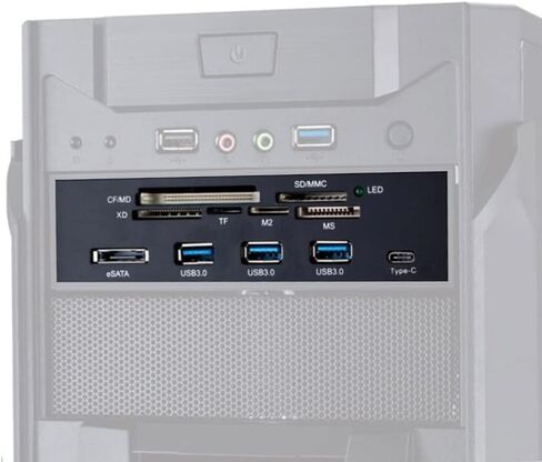 قارئ بطاقات داخلي 5.25 بوصة واجهة USB 3.0 عالية السرعة الأمامية متعددة الوظائف قارئ بطاقات داخلي لوحة أجهزة الكمبيوتر الأمامية، مزود بمنفذ eSATA وUSB 3.1 in Kuwait