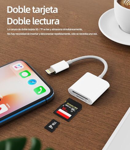 محول قارئ بطاقات SD (2 في 1) Lightning إلى قارئ بطاقات Micro SD لأجهزة Apple لهاتف iPhone 14 13 12 11 Pro Max 7 8 Plus لجهاز iPad Air Compact Flash كابل موصل محول ملحقات عصا الذاكرة in Kuwait