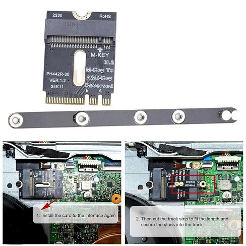 محول تحويل PUSOKEI M.2 NVME SSD، التوصيل والتشغيل M.2 NGFF NVMe بطاقة محول مع ومسامير لـ Air Pro A1465 A1466 A1398 A1502 2013 2014 2015 2016 2017 in Kuwait