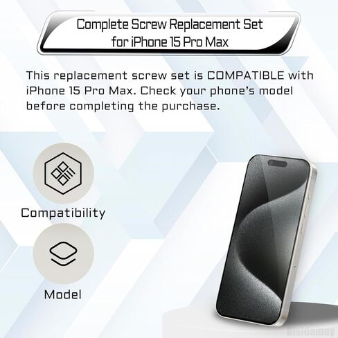 for iPhone 15 Pro Max Complete Full Screw Set Replacement 15promax with Repair Pentalobe Bottom Screws Inner Part with 4 Screwdrivers for A3106 A2849 A3105 A3108 in Saudi Arabia