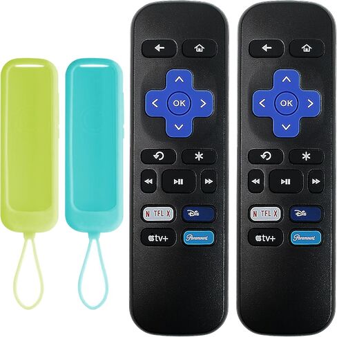 قطعتان من أجهزة التحكم عن بعد مناسبة لصندوق Roku، بديل عن بعد لـ Roku Express، Premiere، Player، 1 2 3 4 (HD، LT، XS، XD)، (ليس لـ Roku Stick، TV، Ultra، أجهزة الألعاب)، وحدة تحكم بسيطة بدون زر الصوت in Kuwait