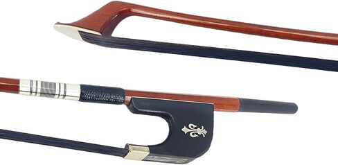 German Style 3/4 Upright Double Bass Bow German High Handle Bow Ebony Frog AAA grade Natural Mongolian Horsehair Good Balance Bow (Black Bow Hair) in Saudi Arabia