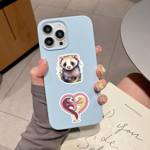 110 Pcs Cute Ferret Stickers - Adorable Ferret Cartoon Decorative Stickers, Removable No Residue Vinyl Stickers for Laptop, Phone, Skateboard, Fridge, Luggage, Suitable for Kids, Boys, Girls, Adults in Saudi Arabia