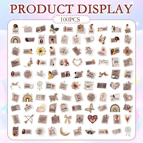 Black Women Stickers for Adults - 100 Pcs Jesus Inspirational Water Bottle Stickers for Vision Board, Waterproof Scrapbook Decals, Motivational Vinyl Sticker for Laptop Journaling Supplies in Saudi Arabia