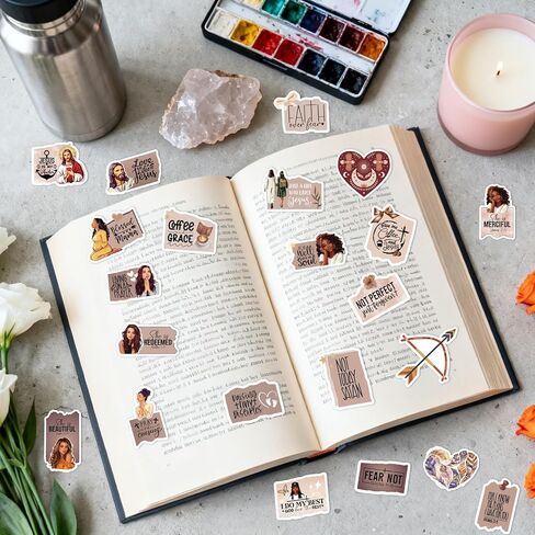 Black Women Stickers for Adults - 100 Pcs Jesus Inspirational Water Bottle Stickers for Vision Board, Waterproof Scrapbook Decals, Motivational Vinyl Sticker for Laptop Journaling Supplies in Saudi Arabia