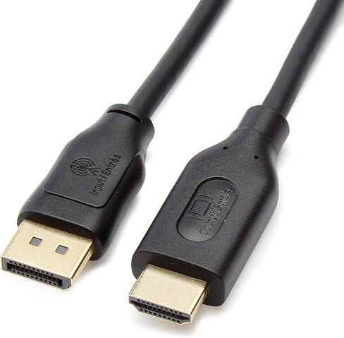 Amazon Basics DisplayPort to HDMI Cable, Uni-Directional, Gold-Plated, Video and Audio, 3 Foot, Black in Kuwait