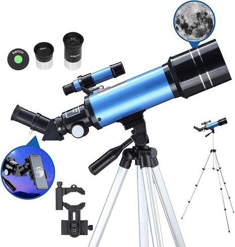 Telescopes for Adults Astronomy, High Power Binoculars Monocular for Adults Beginners 70Mm Refractor Telescopes with Adjustable 51 Inch Tripod Phone Adapter Erect-Image Diagonal and Moon Filter in Saudi Arabia