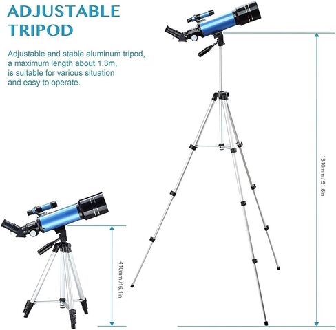 Telescopes for Adults Astronomy, High Power Binoculars Monocular for Adults Beginners 70Mm Refractor Telescopes with Adjustable 51 Inch Tripod Phone Adapter Erect-Image Diagonal and Moon Filter in Saudi Arabia