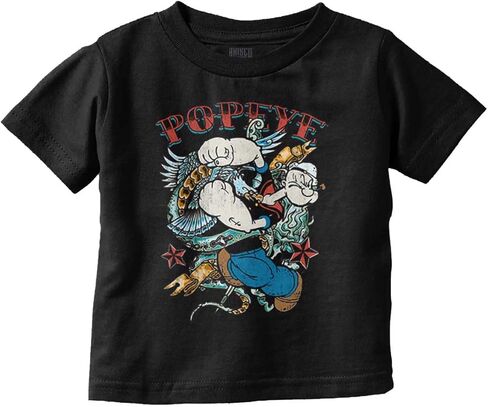 Popeye American Traditional Tattoo Toddler Baby Graphic T Shirt in Saudi Arabia