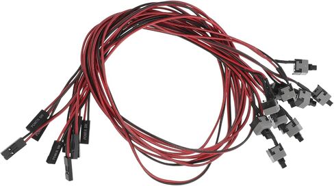 Housoutil 10pcs Power Button Line ATX Computer Cord High Performance Power Reset Cable Reliable Replacement for Button in Saudi Arabia