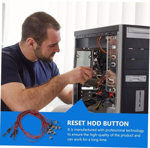 Housoutil 10pcs Power Button Line ATX Computer Cord High Performance Power Reset Cable Reliable Replacement for Button in Saudi Arabia