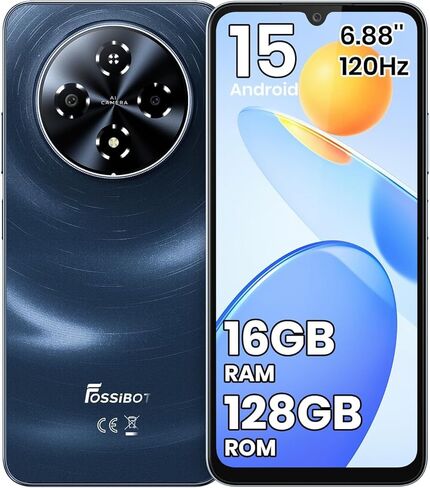 FOSSIBOT S3Pro Unlocked Phone, 6.67" AMOLED Curved Display+1.09'' Rear Display 4G Cellphone, Android 14 Phone,20GB+128GB/1TB,5000mAh Battery Smartphone,64MP+8MP+2MP Camera,Face&Fingerprint Unlocked in Saudi Arabia