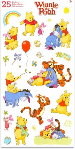Winnie the Pooh Socks for Babies - Bundle with 6 Pairs of Disney Socks for Girls Age 12-24 Months Plus Stickers | Winnie the Pooh Apparel for Kids in Saudi Arabia