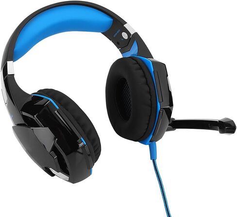 سماعة رأس سلكية للألعاب Acouto G9000 مع ميكروفون للكمبيوتر الشخصي - أنيقة وزرقاء مع ميكروفون عازل للضوضاء وملاءمة مريحة (أسود أزرق (ZXG50031)) in Kuwait