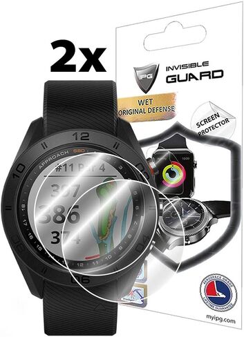واقي شاشة IPG لـ GARMIN APPROACH S60 GOLF GPS WATCH (وحدتان) طبقة شفافة فائقة الدقة غير مرئية مضادة للخدش - ناعمة/شفاء ذاتي/خالية من الفقاعات in Kuwait