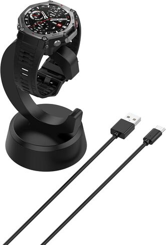 Charger Compatible with Amazfit T-Rex 3/T-Rex 3 Pro Smartwatch Balance 2 Helio Strap Fitness Tracker Charging Dock Stand Accessories with USB C Cable in Saudi Arabia