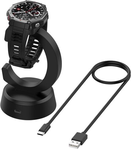 Charger Compatible with Amazfit T-Rex 3/T-Rex 3 Pro Smartwatch Balance 2 Helio Strap Fitness Tracker Charging Dock Stand Accessories with USB C Cable in Saudi Arabia