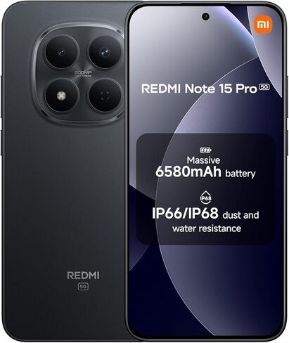 XIAOMI Redmi Note 15 Pro 5G Ai (متوافق مع Tmobile Mint Tello & Global) (512 جيجابايت + 8 جيجابايت) NFC 6.83 بوصة 120 هرتز 200 ميجابكسل Pro AI موديل الكاميرا 25080RABDG غير مقفلة بشريحتي اتصال Liberado (لون تيتانيوم) in Kuwait