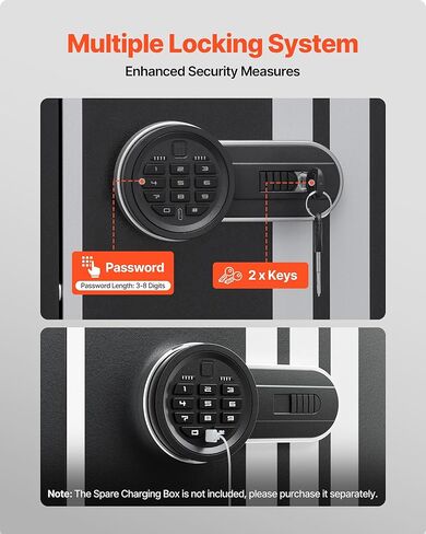 VEVOR 4 Gun Safe, Long Gun Cabinet for Rifles and Pistols, Quick Access Rifle Safe with 3 Ammo Slots and 2 Adjustable Racks, Large Digital Cabinet with Key and Password Lock in Saudi Arabia