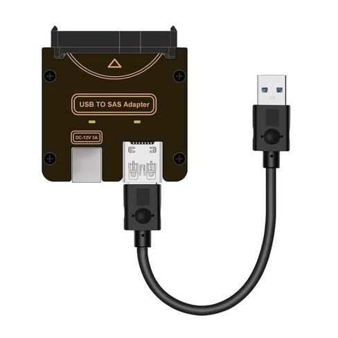 chenyang USB 3.0 to SAS Adapter for 2.5/3.5" SFF-8482 SAS Hard Disks to USB Converter Adapter with Power Supply (Need Power Supply to Work) in Saudi Arabia