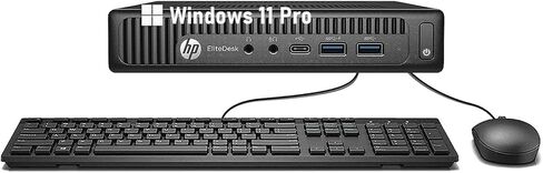 كمبيوتر HP EliteDesk 800 G2 Mini Desktop، رباعي النواة i5-6500 3.2 جيجا هرتز، ذاكرة الوصول العشوائي 16 جيجا، 256 جيجا SSD، لوحة مفاتيح وماوس، واي فاي، BT، DisplayPort، Windows 11 Pro (متجدد) in Kuwait