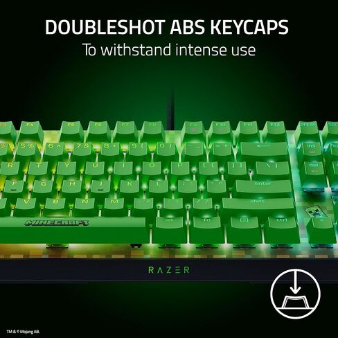 لوحة مفاتيح الألعاب الميكانيكية Razer BlackWidow V4 X: مفاتيح خضراء تعمل باللمس والنقر - 6 مفاتيح ماكرو - Chroma RGB - أغطية مفاتيح Doubleshot ABS - تخفيف الصوت ومثبتاته - إصدار Minecraft (متجدد) in Saudi Arabia