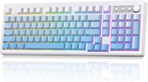 ZIYOU LANG K100 Wireless Gaming Keyboard,99 Keys Tri-Mode BT/2.4GHz/USB-C Creamy Color Keyboard with Number Pad RGB,Media Knob Custom Programmable Computer Keyboards for PC/Mac/Xbox (Pink) in Saudi Arabia